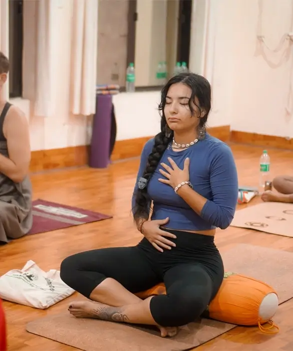 meditation session at Rishikesh YTTC